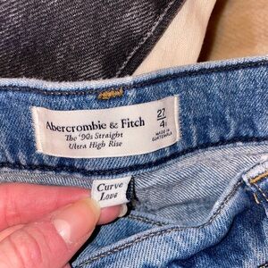 Abercrombie & Fitch Women's Curve Love 90s Straight Ultra High Rise Crisscross